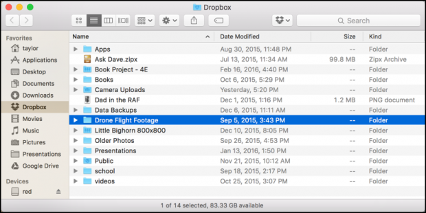 dropbox mac create desktop shortcut for folder